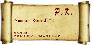 Pummer Kornél névjegykártya