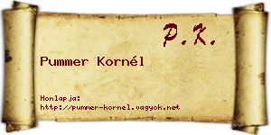 Pummer Kornél névjegykártya
